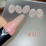 1-6pcs TC New Pink Naked Rose Crushed Diamond Gel Nail Polish Sparkling Explosion Flash Crystal Nail Art Shop Special