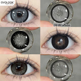 Popxstar  -1pair New Colored Contact lenses Big Diameter Black Lens Brown Lens Natural Pupils Eye Color Lens Fashion Korean Contact