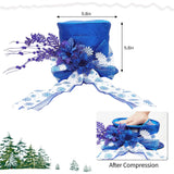 Elegant Glitter Christmas Tree Topper Bow – 9.84in Sparkly Accent with Decorative Spruce Branches – Holiday Xmas Decoration for Trees & Snowman, Easy to Store