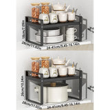 Layered Adjustable Kitchen Organizer Space Saving Stackable Kitchenware Storage Rack Non-slip Easy To Install