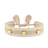 popxstar Hand Woven Bracelets Adjustable Studded Stars Bracelet Fashion Jewelry Gifts