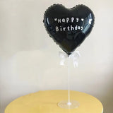 Popxstar 18inch Black Heart Balloon Stand Happy Birthday Sticker Children Anniversary Baby Shower Wedding Date