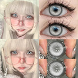 1 Pair New Crazy White Cosplay Lenses Contact Lenses Anime Black Eyes Soft Lenses Halloween Party Contacts Fast Shipping