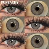 1 Pair Brown Color Contact Lenses Natural Eye Contacts Blue Colored Soft Lens Yearly Use Women Makeup Cosmetic Lenses