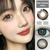 Popxstar 2PCS Brown Lenses Natural Contact Lenses for Eyes Super Beauty Eye Color Lenses Myopia Lenses With Diopters Prescription