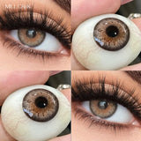 2pcs Fashion Color Contact Lenses for Eyes with Degree 0~-8.00 Myopia Lenses Brown Iris Lens Grey High Quality Lenses