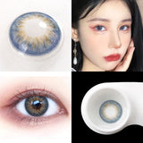 2pcs Yearly Colored Lenses For Eyes with Diopter Myopia Eyes Beauty Pupil New Nature Student Color Cosmetics Purple Lens