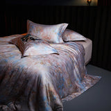 Popxstar  Premium 1000TC Egyptian Cotton Luxury Bedding Set Boho Style Digital Printing Duvet Cover Flat/Fitted Bed Sheet Pillowcases 4Pcs