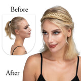 Popxstar Synthetic Headband Fishtail Braids Hair With Adjustable Belt Plaited Hairband Bohemian Style Women Hairstyle Hairpieces