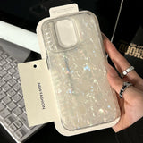 Popxstar  Luxury Glitter Shell Pattern Laser Phone Case For iPhone 17 Air 11 12 13 14 15 16 Pro Max X XR XS Plus Soft IMD Shockproof Cover