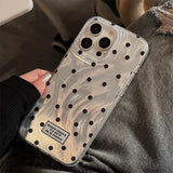 Popxstar Polka Dot Phone Case for iPhone 15 14 11 12 13 Pro Max Plus, Bling Glitter Sparkly Shiny Design Phone Case Cover