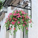 Popxstar Artificial Vines Morning Glory Hanging Plants Fake Green Plant Home Garden Wall Fence Outdoor Wedding Hanging Baskets Decor