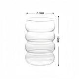 Popxstar  300ML Coffee Mug Creative Glass Cups Vintage Ins Style Heat-Resistant Ripple Drinking Glasses for Juice Glassware Wine Cups