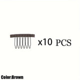 Popxstar  10/20/50Pcs Wig Combs To Secure Wig 6-Teeth Wig Comb Wig Clips With Cloth For Making Wig Caps Steel Material Clips Combs ForHair