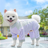 Summer Light Cool Touch Pet Full Leg Suit Color Block Sport Style Soft Airy Walking Wear For Teddy Bichon Multiple Sizes