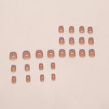 Popxstar  Autumn Fake Nails for Women Girls 24Pcs Short Oval Press On Nails Brown Flower Designers Simple Charm Manicure Stick-on Nail Art