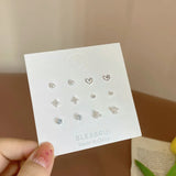 Popxstar Fashion New Delicate Elegant Butterfly Earrings Sets Simple Cute Korean Small Stud Earring for Women Girls Party Jewelry Gifts