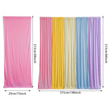 5 Panels Wedding Backdrop Drapes Soft Chiffon Rainbow Pastel Background Curtains for Birthday Baby Shower Party Decorative