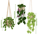 Popxstar Crochet Hanging Plant Kit With Instruction Easy Hand Knitting Yarn Ball Thread Needles Hooks Knit Tools Accessories Set