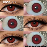 1 Pair Colored Red Contact Lenses for Eyes Blue Natural Lenses Eye Contacts Gray Pupil for Makeup Cosmetic Yearly Use