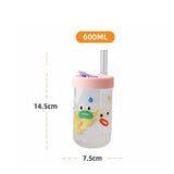 Cute Bubble Boba Pearl Milk Tea Straw Water Bottle High Borosilicate Glass Heat-resistant Leakproof Coffee Juice Cup Drinkware