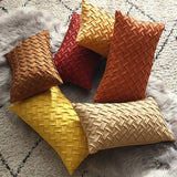 Fashion Car Backrest Cushion Cover Soft Faux Suede Home Decorative Navy Blue Pillow Cover Woven Pattern Green 45x45cm/30x50cm