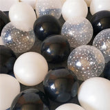Popxstar 30PCS/PACK Black and White Latex Balloon Transparent Star Balloon Set