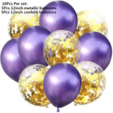 Popxstar  10pcs/lot Red Pink Gold Confetti Latex Balloons Birthday Party ation Kids Adult Metallic Balloon Helium Ball Wedding party Decor