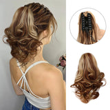 Popxstar Claw Ponytail Clip in Wavy Hair Extensions Short Curly Ponytail 12 Inch Natural Wave Hair Accessories for Women Girls Daily Use