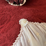 Popxstar  4Pcs French Princess Style Carved Velvet Warm Winter Bedding Set Large Lace Ruffle Duvet Cover Flat/Fitted Bed Sheet Pillowcases