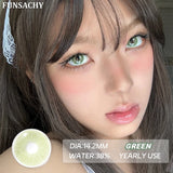 Popxstar  1pair Colorcon Contact Lenses Green Color Lens Natural Brown Eye Contacts Gray Pupils Beautiful Cosmetic Yearly Lenses