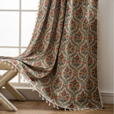 French Retro Style Curtain for Bedroom and Living Room Thickened Finished Semi Blackout Green Monet Oil Painting Window Curtain