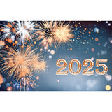 Popxstar 2025 Happy New Year Backdrops for Christmas Photography Decor Background Fireworks Celebrate Party Family Poster Photo Studio