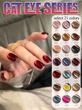 Autumn Winter Blue Black Red Glass Bead Crystal Cat Eye Gel Nail Polish New Whitening High Density Sparkling Nail