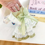 Cute With Bow Pet Princess Dress Breathable Exquisite Dog Skirt Soft Cat Skirt Spring/Summer