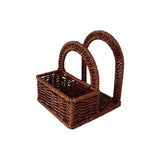 Durable Plastic Imitation Rattan Napkin Holder Vertical Decorative Desktop Tissue Holder Simple Handwoven Napkin Holder for Home