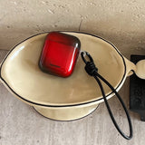 Popxstar  Lovely Black Red Gradient Soft Case With Keychain Fall Prevention Lanyard Earphone Cover for AirPods 1 2 3 4 Pro 2 TPU Shell