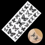 Popxstar 1 Sheet Waterproof Temporary Tattoo Sticker 3D Butterfly Fake Tattoo Flash Transfer Tatoo Leg Arm Hand Foot For Women Body Art