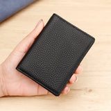 Popxstar Genuine Leather Men's Card Holder Anti-magnetic RFID Credit Card Bag Ultra Thin Soft Business Card Holder for Men