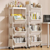 Popxstar Trolley Bookshelf Kitchen Storage Rack Kitchen Corner Narrow Slit Storage Cabinet Bathroom Living Room Home Organizer