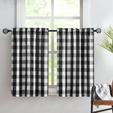 Popxstar Checkered curtains, kitchen curtains    132x38cm   1pcs     68x60cm    68x91cm   2pcs