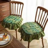 Velvet Fabric Ruffled Edge Cushion Thickened Tied Anti Slip Home Seat Cover Office Household Detachable Washable Seat Cushions