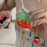 Popxstar  Korea 3D Lovely Fresh Strawberry Pattern Soft Silicone Cover for Airpods 1 2 3 Pro 2 Wireless Bluetooth Earphone Charge Box Case