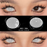 Popxstar  1 Pair Cosplay White Colored Contact Lenses Black Lenses Halloween Beauty Makeup Lens Vampire Red Lenses Anime Colorcon