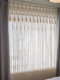 Popxstar Hand-woven Bohemia Macrame Cotton Door  Window Curtain Tapestry Wall Hanging Art Tapestry Wedding Backdrop Tapestry Decoration