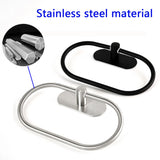 Popxstar Stainless Steel Towel Holder Self-adhesive Bathroom Towels Rack Black Washhand Hanger Ring Rail Bar Kitchen Storage Accessories