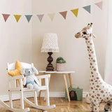 Popxstar Hang Flag Banner Nursery Bunting Banner Flags Washable Cotton Fabric Triangle Pennant Garlands For Home Garden Street Decor