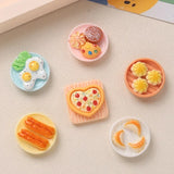 Popxstar 10/100pcs Resin Accessories Miniatures Breakfast Series DIY Dollhouse Handmade Hairpin Phone Case Buckle Materials Home Decor