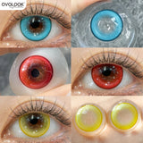 Popxstar 1Pair Unique patterns contact lenses for Eyes Cosplay Colored Eye lenses color beauty pupils Blue Lens Brown Lens Myopia