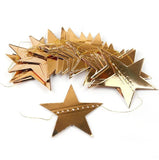 Popxstar 4M Bright Gold Silver Paper Garland Star String Banners Wedding Banner for Party Home Wall Hanging Decoration Baby Shower Favors